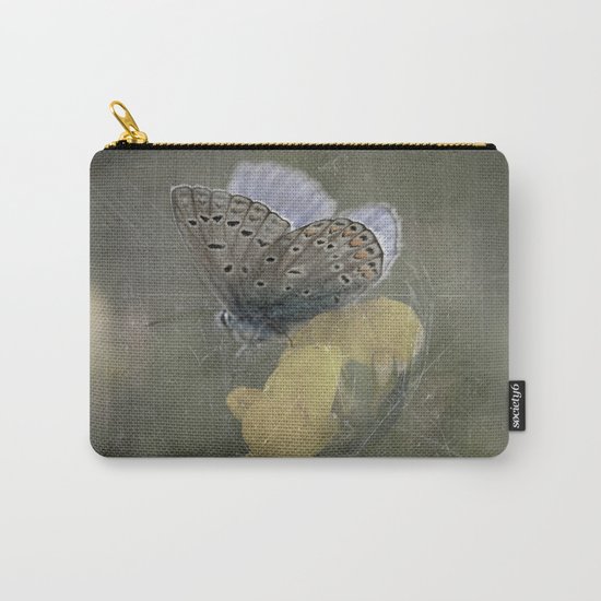 Blue butterfly on blossom Vintage Photography Carry-All Pouch