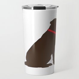 Modern Chocolate Lab Silhouette Travel Mug