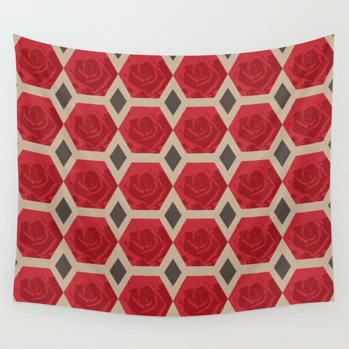 Rose Pattern I Wall Tapestry