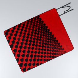 Eye Play in Black and Red Picnic Blanket
