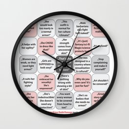 Female Armor Rhetoric Bingo Wall Clock
