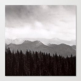 Moutain & Tree Landscape Created Using Artificial Intelligence  Canvas Print