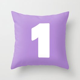 1 (White & Lavender Number) Throw Pillow