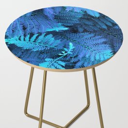 Crazy colored nature serie: blue fern leaves Side Table