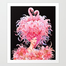 Flamingo Love_Pink Art Print