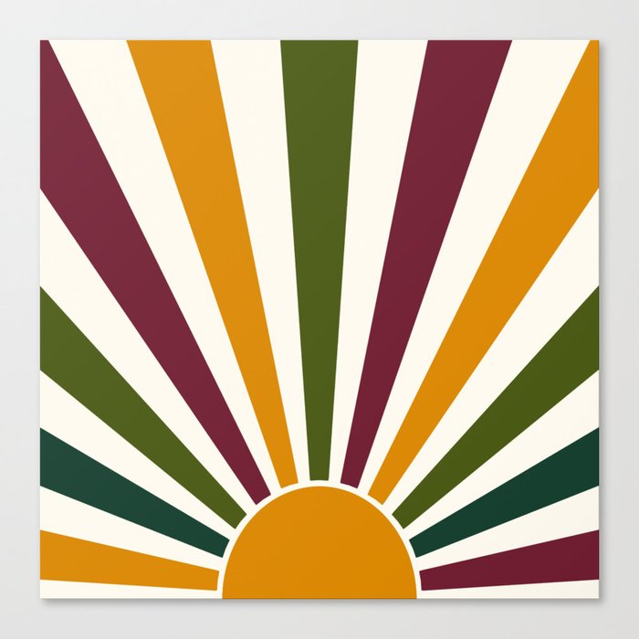 Multicolor retro Sun design 5 Canvas Print