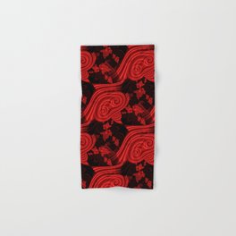 red and black towels