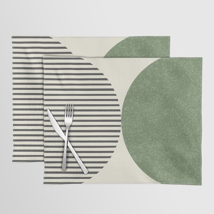 Semicircle Stripes - Green Placemat