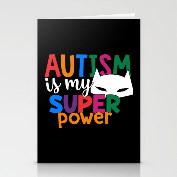 Autism Is My Super Power Colorful Awareness Stationery Cards
