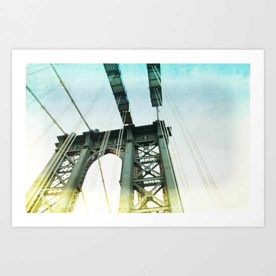 manhattan bridge in the light Art Print