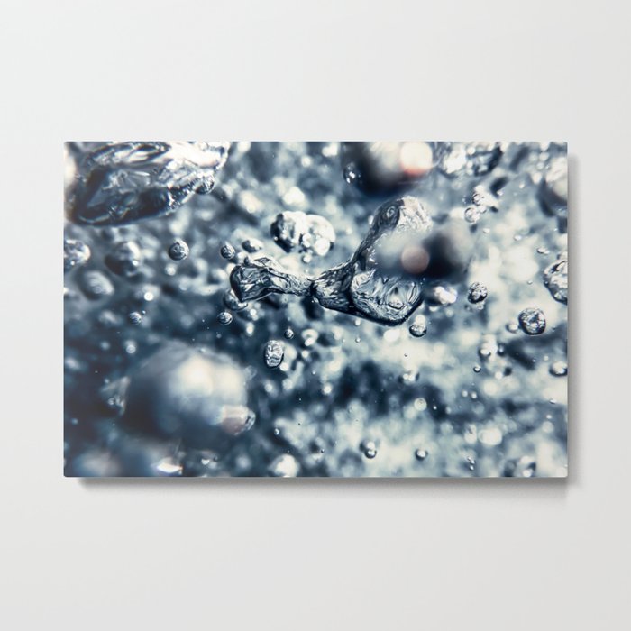 Air bubbles, underwater bubbles Abstract underwater background. Metal Print