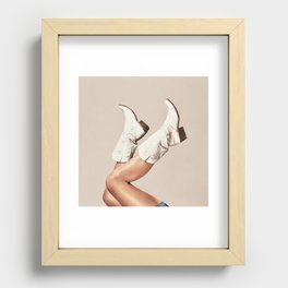 These Boots - Neutral / Beige Recessed Framed Print