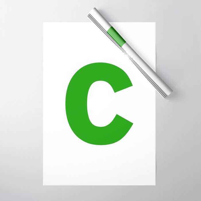 letter C (Green & White) Wrapping Paper