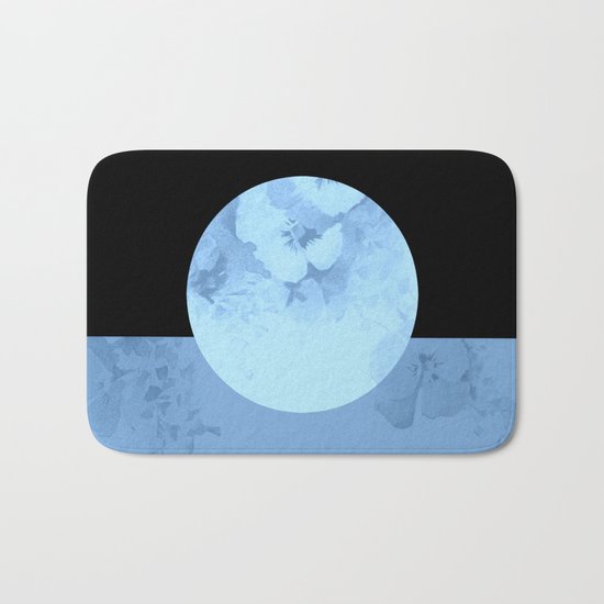 blue moon floral Bath Mat