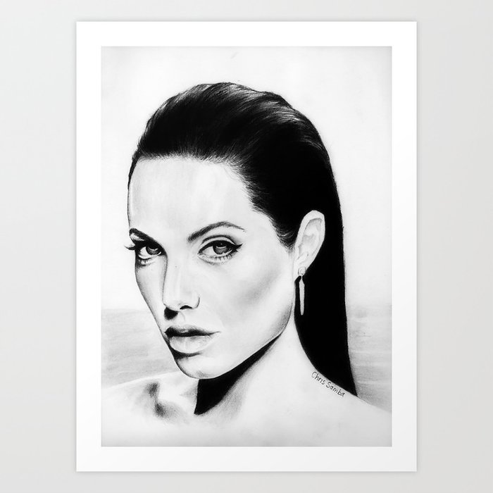 Portrait of Angelina Jolie (2nd version) Tote Bag by chris photo
