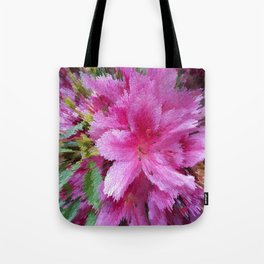 Pink azalea blossom pixel art Tote Bag