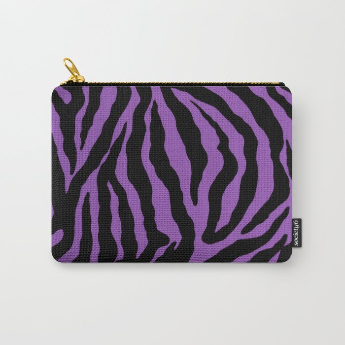 Purple Zebra Background Carry-All Pouch