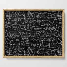Physics Equations on Chalkboard Serving Tray