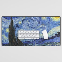 Starry Night by Vincent Van Gogh Desk Mat