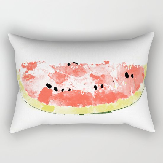 Watermelon Watercolor Rectangular Pillow