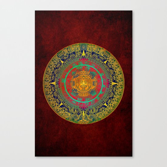 Aztec Sun God Canvas Print