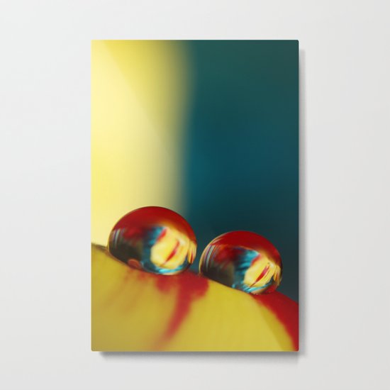 Rainbow Tulip Drops Metal Print