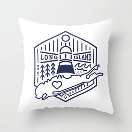 Long Island Crest Throw Pillow
