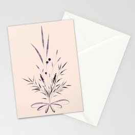 Purple Flowers Bouquet Stationery Card