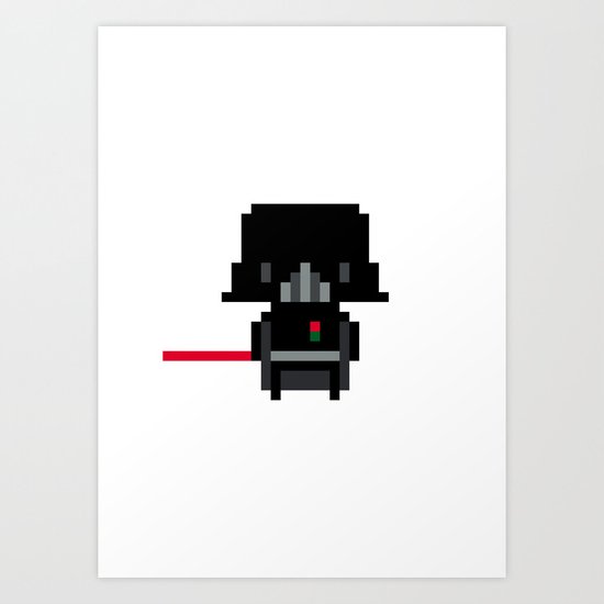 Pixel Darth Vader Art Print