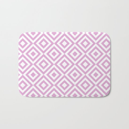 Purple Geometric Diamond Pattern Bath Mat