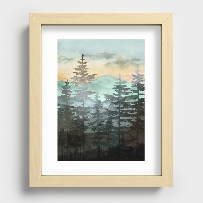Pine Trees Recessed Framed Print