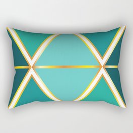 Modern contemporary shades of green triangles gold foil Rectangular Pillow