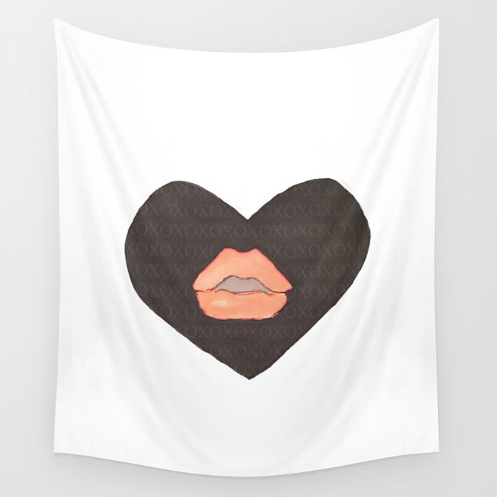 Abby Loves 'Lips & Hearts' by Abby Shepard Wall Tapestry
