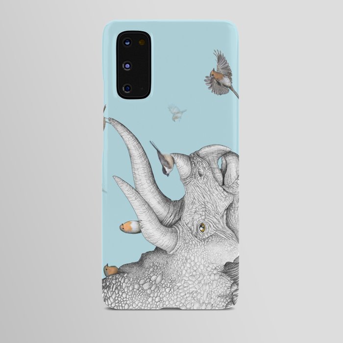 Triceratops and Birdies Android Case