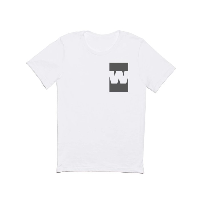 w (White & Grey Letter) T Shirt
