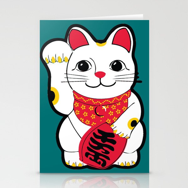  Maneki-Neko Japanese Lucky Cat Stationery Cards