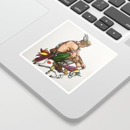 Viking on Unicorn Sticker