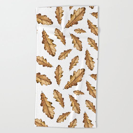 Autumn Leaves Pattern 01 Beach Towel