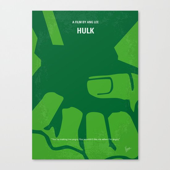 No040 My HULK minimal movie poster Canvas Print