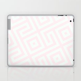 Girly Blush Pink White Geometric Abstract Argyle Pattern Laptop Skin