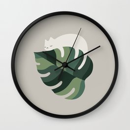 Cat and Plant 10 Wall Clock