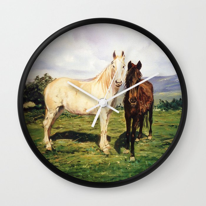 Caballos Cabalos Horses Wall Clock By Jcastrodopico Society6