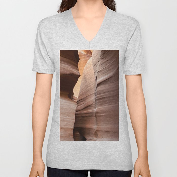 Movement in Lower Antelope Canyon V Neck T Shirt