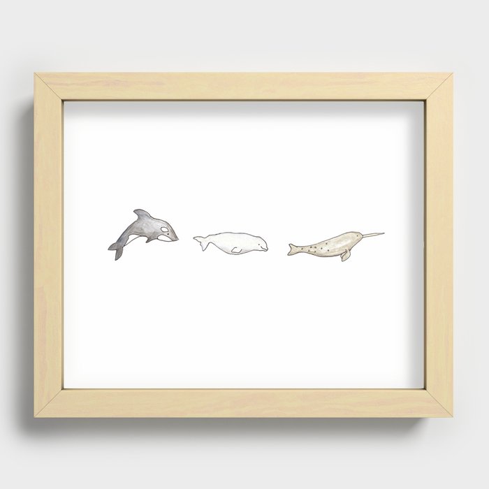 Whale Whale Whale Recessed Framed Print