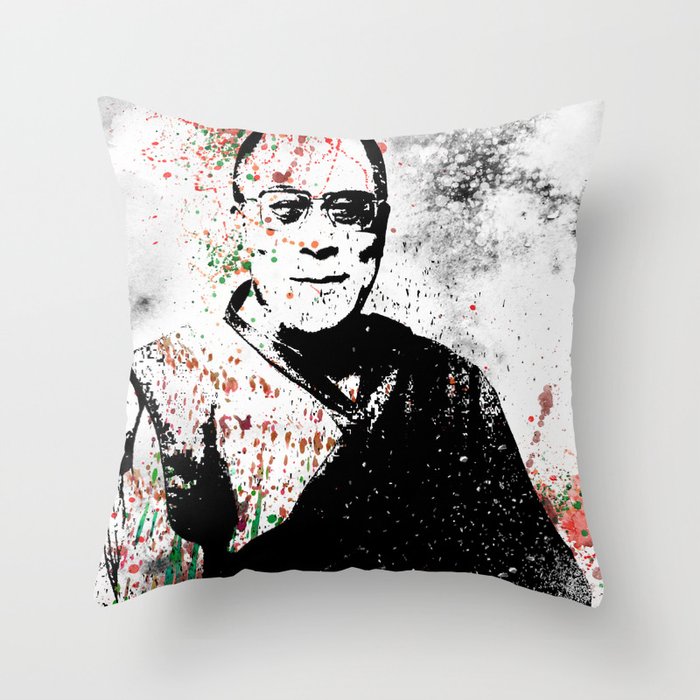 Dalai Lama-Watercolor Throw Pillow
