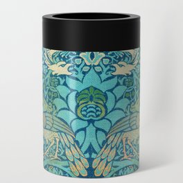 Vintage William Morris Tapestry Dragon and Peacock Bird Design Can Cooler