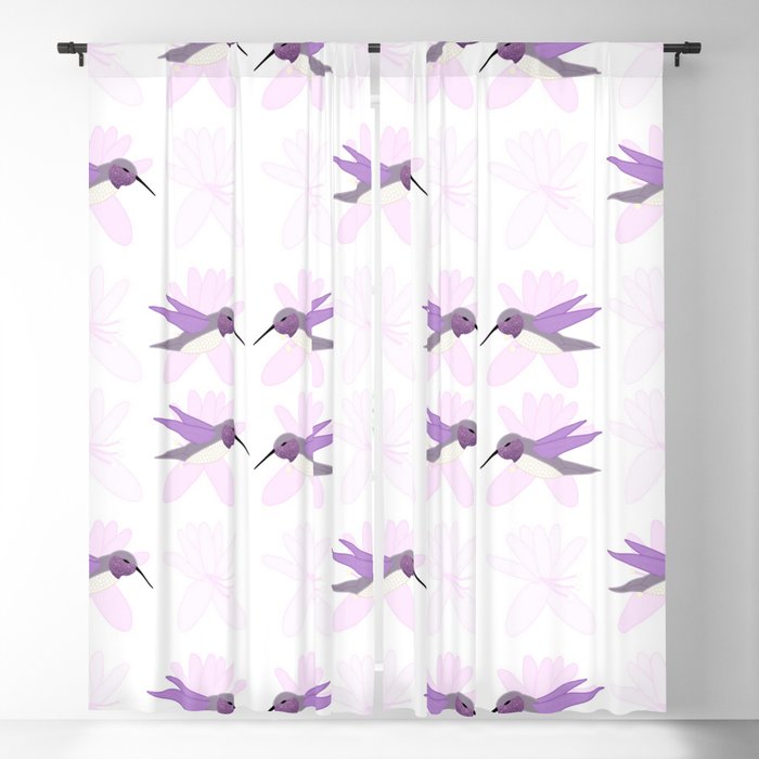 Small Lavender Hummingbird Shimmer Cheeks Blackout Curtain