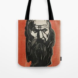 Head of An Old Man with Beard Edvard Munch Famous Painting Tote Bag