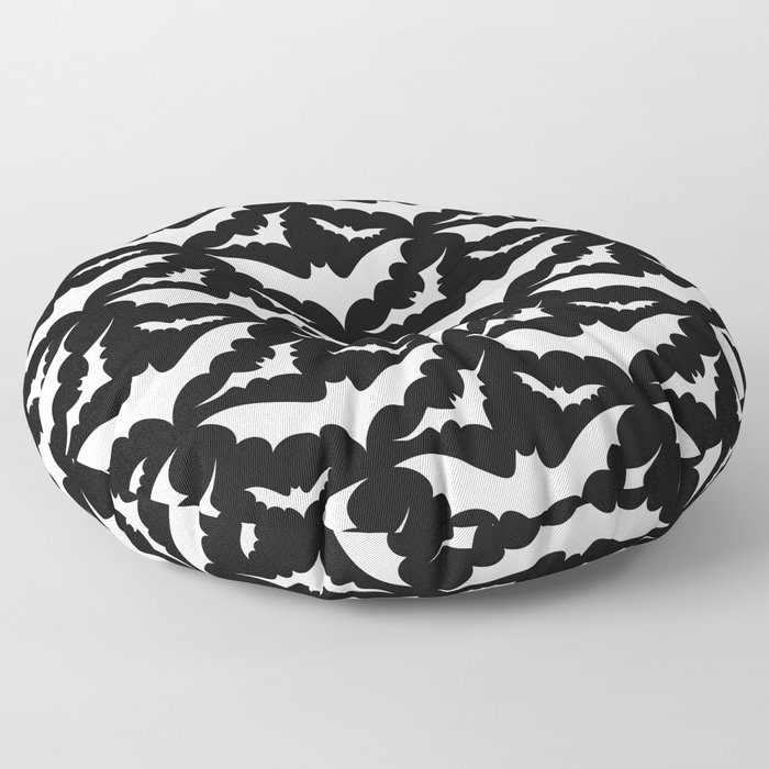 Black and White Bats Floor Pillow