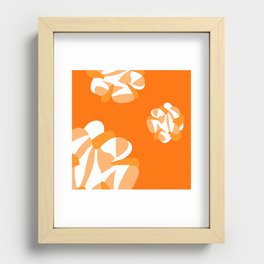 Abstract liquid melting orange and tangerine flowers 1 Recessed Framed Print